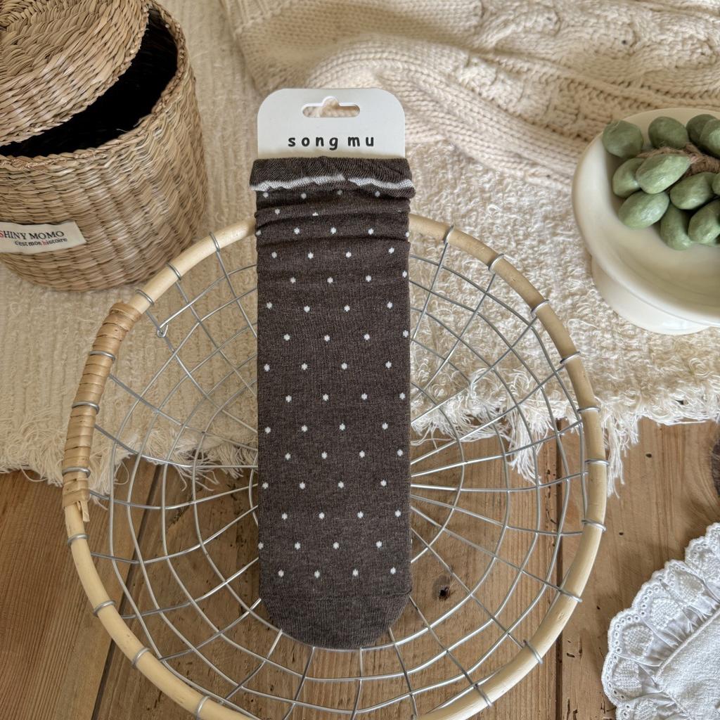 Ladies Fall Fashion New Style Bow Lace Mid Tube Stack Socks