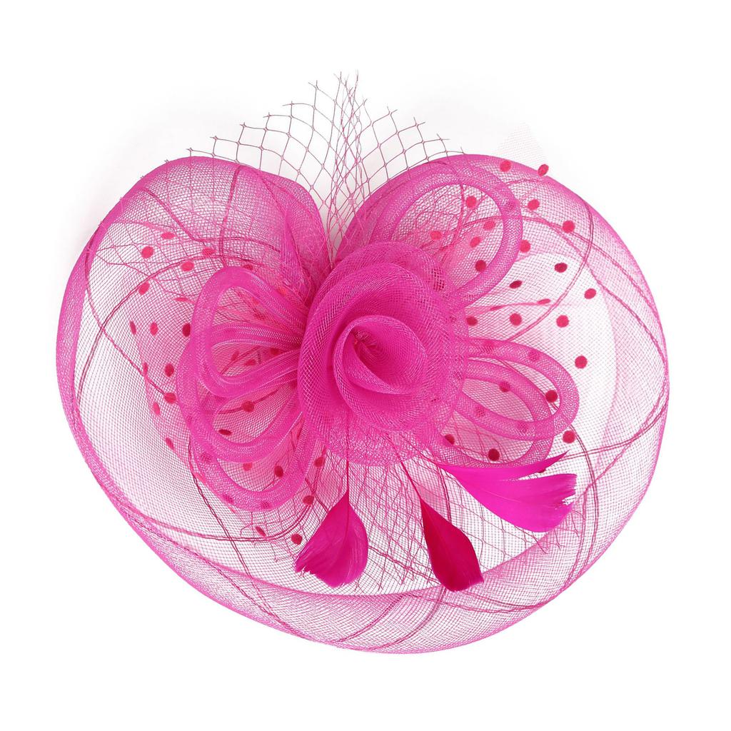 Elegant Mesh Fascinator Hat With Feathered And Flower Nonslip Headband For Women TeaParty and Masquerades Event Wear