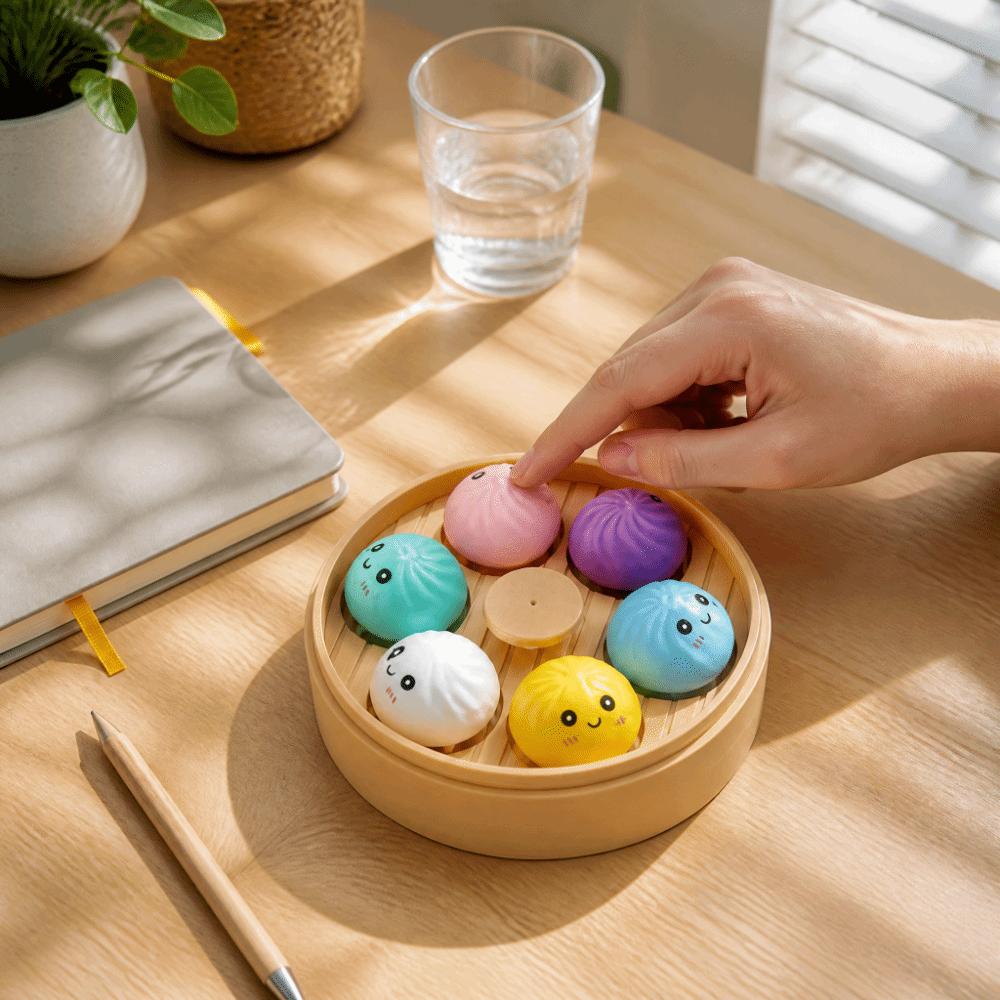 Fingertip Pressure Simulation Steamed Buns Set Finger Button Sensory Clicker Toys Boys Girls