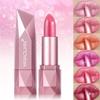 Pearlescent Rose Glitter Velvet Lipstick Waterproof Pearly Shine Matte Shimmer Diamond Lipstick Women Sexy Lips Makeup Cosmetic