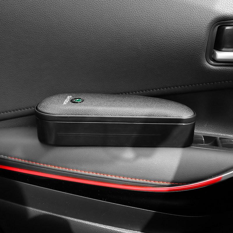 Car Interior Armrest Storage Box Booster Cushion Car Accessories Tools for Skoda Octavia Kodiaq Kamiq Fabia RS Rapid Yeti Karoq hbkm45