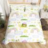 Rainbow King Queen Duvet Cover Colorful Rainbows Bedding Set Watercolor Floral Butterfly Comforter Cover Polyester Quilt Cover