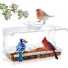 Window Feeding Tray Bird Feeders for Window Mounted Clear Wild Bird Feeders Bath Tub for Small Bird Observation