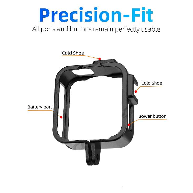 Frame Cage for GoPro MAX 2, PC Metal Protective Frame Housing Case with Silicone Lens Cover for GoPro MAX2 Camera Accessories