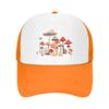 Mushroom Print Mesh Trucker Hat Adjustable Cotton Casual Baseball Cap for Outdoor Travel