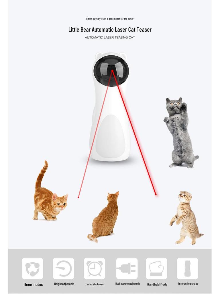 Automatyczna LED Maskotka Miś Laserowy Kot Zabawka Wędkarska