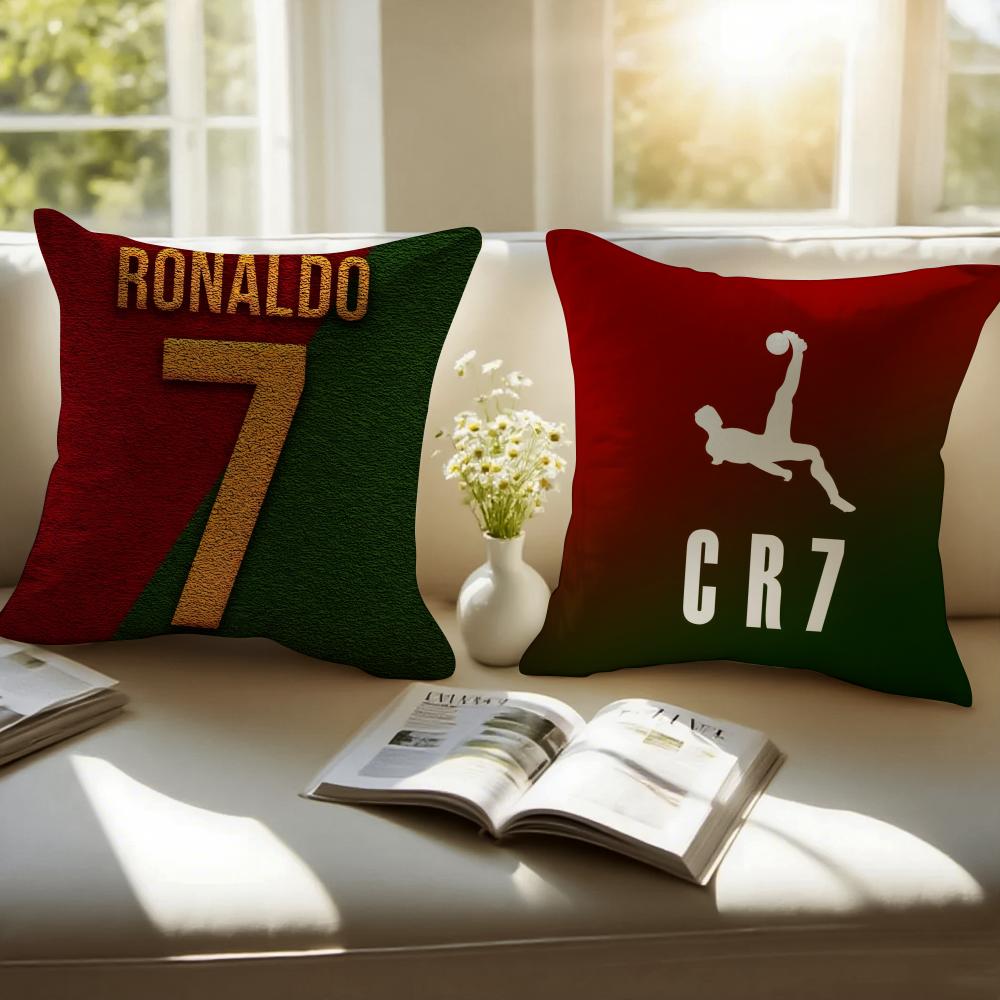 Legendary CR7 CCristiano Ronaldo Cushion Cover Pillowcase Antidustmite Invisible Zipper Short Plush Sofa Cushion