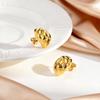 Unique Design Geometric Twist Texture Stud Earrings for Women, Stainless Steel Gold Plated Fashion Ear Jewelry Wholesale Gift