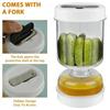Pickle Container Wet and Dry Separation Food Storage Containers Upside Down Olive Jar with Fork Leakproof Airtight Containers