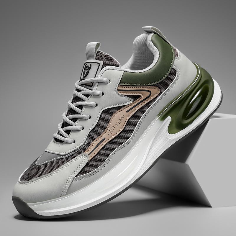 Men's summer new mesh running sneakers trend versatile comfortable casual shoes platform heightening retro men's shoes