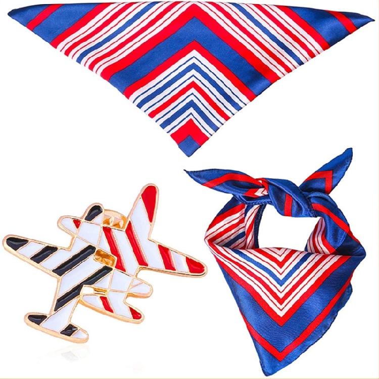 Stewardess Scarf Stewardess Hat Stewardess Costume Brooch pin Stewardess Gloves