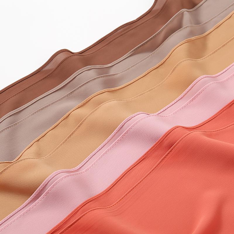 Women Heavy Chiffon Hijab Scarf Premium Chiffon Muslim Hijabs Plain Good Stitching Maxi Wrap Solid Color Musulman Femme Shawls
