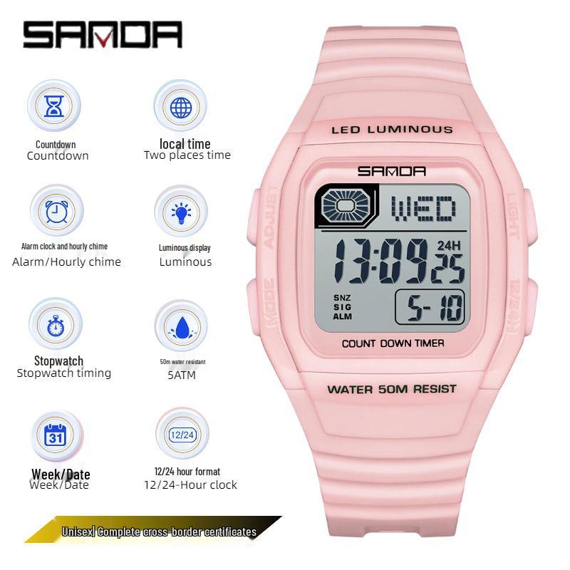 SANDA Multi-Functional Big Dial Watch with Alarm, Snooze, Countdown for Junior & Senior High School Students
