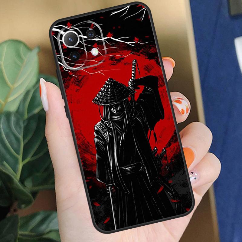 Japan Ninja Samurai Red Sun Case For Xiaomi 15 14 Ultra 13T 14T 15T Pro 17 Pro Max POCO X7 Pro X5 X6 F5 F6 F7 F8 Coque
