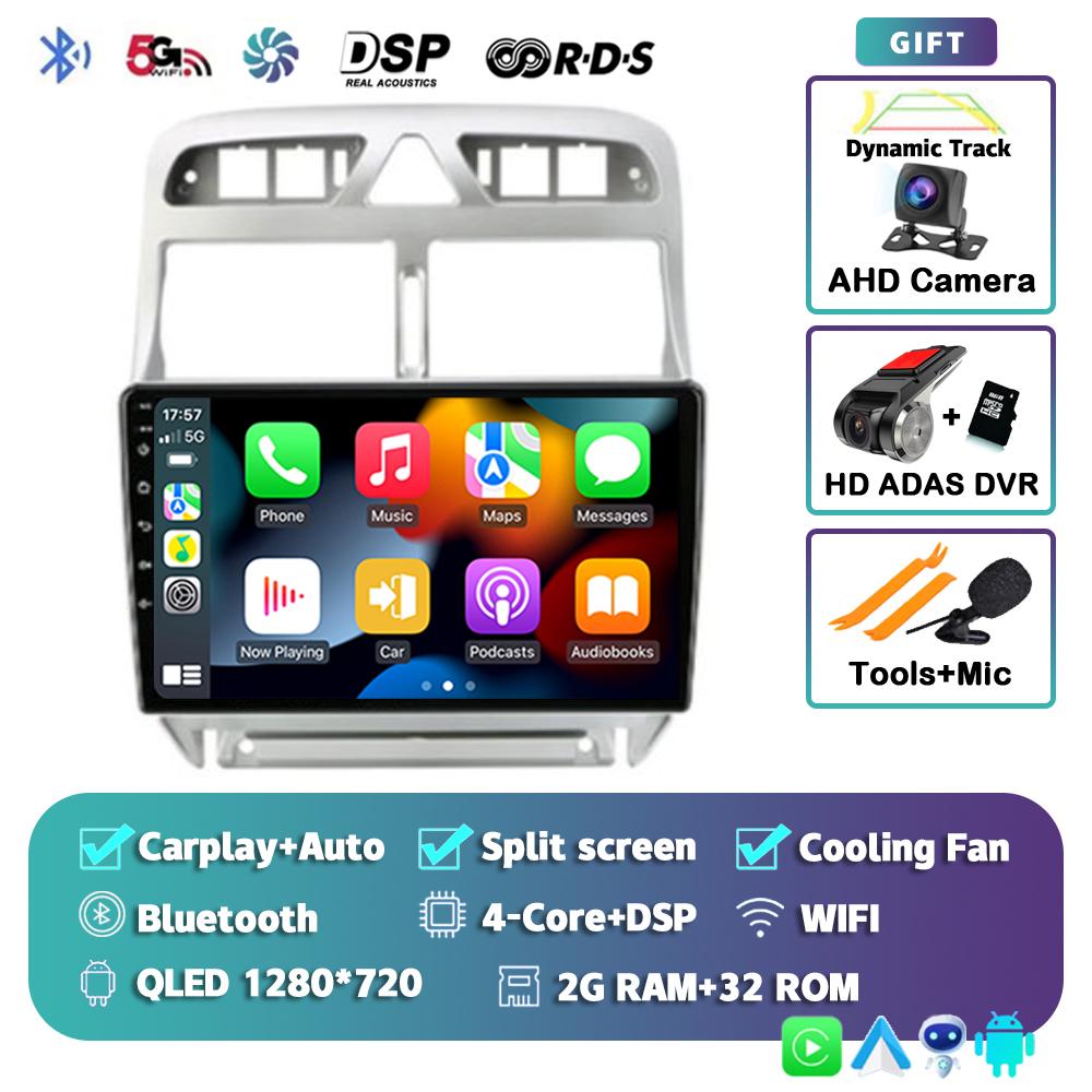 Android 14 Carplay Auto 4G+WIFI 2din Car Radio For Peugeot 307 2002-2013 Multimedia Video Player GPS Navigation Head Unit Stereo