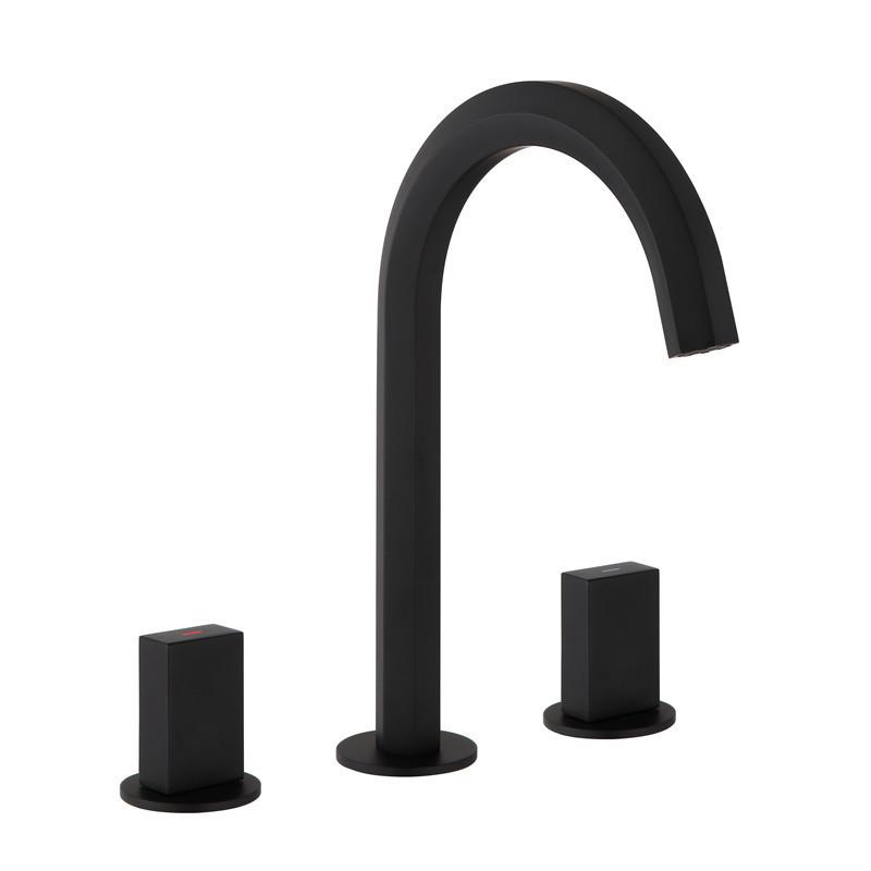 Widespread Bathroom Sink Mixer Luxury Gold Hot and Cold Basin Faucet Brass Black Chrome Finished Lavatory Tasp Top High Quality