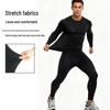 Men's Quick-Dry Sports Fitness Set: Breathable Long Sleeve Top & High Elastic Pants for Basketball, Running, Football & Training