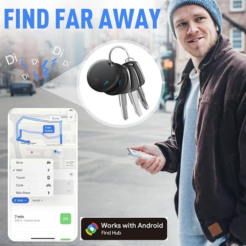 Android Air Tracker Tag Bluetooth Smart Tags Works with Google Find Hub App Locator Device Item Finder for Keys Luggage Backpack