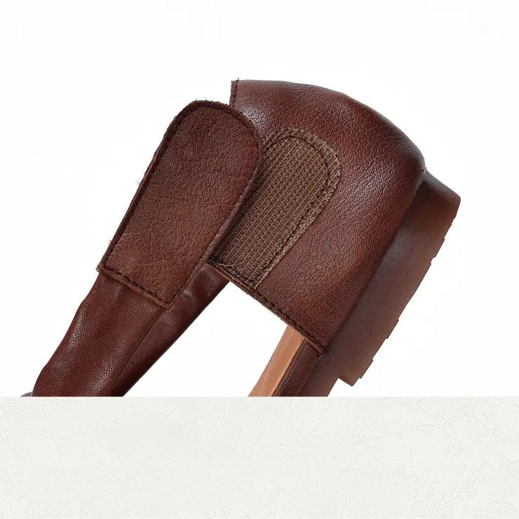 Johnature Genuine Leather Flat Roman Sandals Woven Hollow-out Breathable Women's Shoes