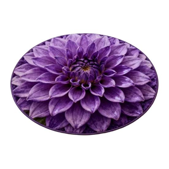 Floral Plush Floor Mat 3D Optical Illusion Round Small Area Rug Non-Slip Absorbent Carpet