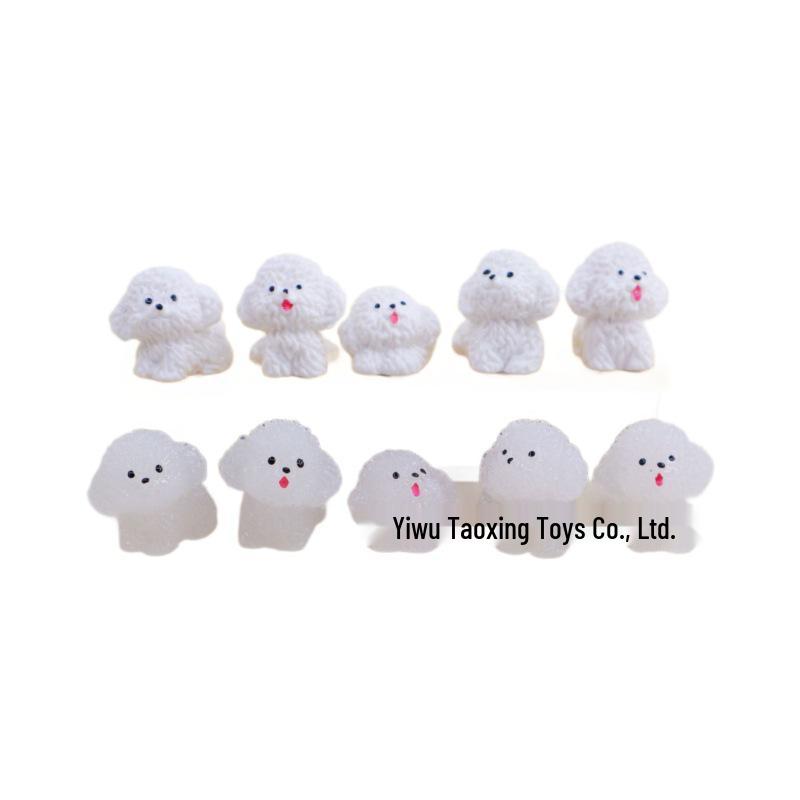 

Cute Bichon Frise Resin Car Ornament – Cartoon Decor for Desktop or Console Solid Bichon Frise