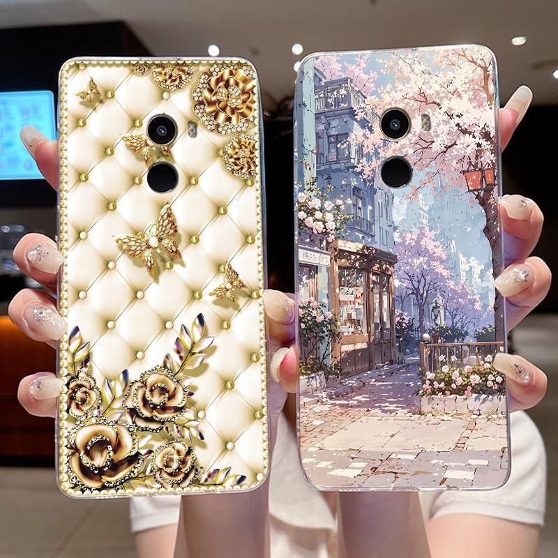 Classic Unique Bright Shockproof Soft Phone Case For Xiaomi Mix 2 Sunlight Moonlight Pattern Cover TPU Transparent Casing
