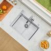 VEVOR 55cm Kitchen Sink Workstation, 304 Stainless Steel Top Mount Sinks, Drop-In Single Bowl Farmhouse Basin with Accessories