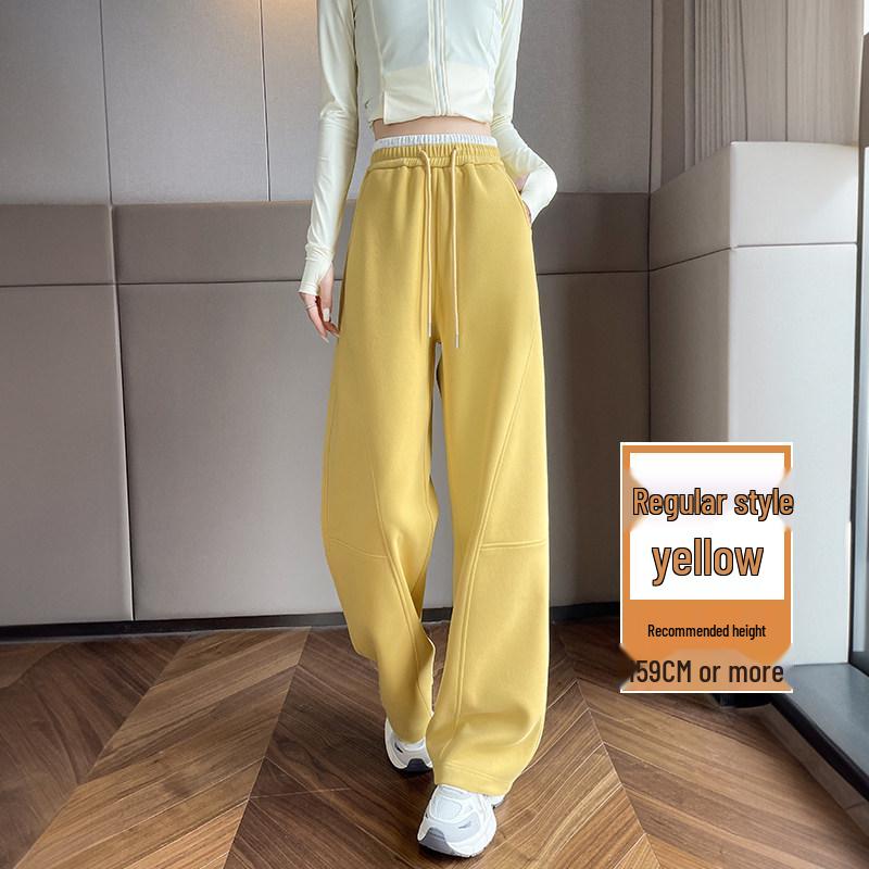 Women s High Waist Dark Blue Curved Knife Pants - Slimming Straight & Wide Leg Sweatpants for Spring/Autumn 2026 Large