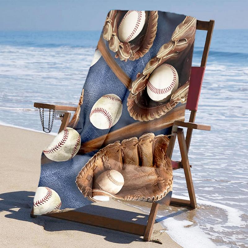 Ultra-Soft Beach Towel with Baseball Theme,Ideal for Pool - Camping, Diving - Perfect Travel Essential, Vibrant Beach Towel.