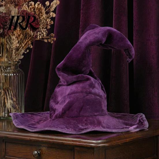 Unique Pleated Wizard Hat for Theme Parties Witch Women, Large Ruched Velvet Comfortable Role Play Halloween Party, Cosplay Costume, Stage Performance