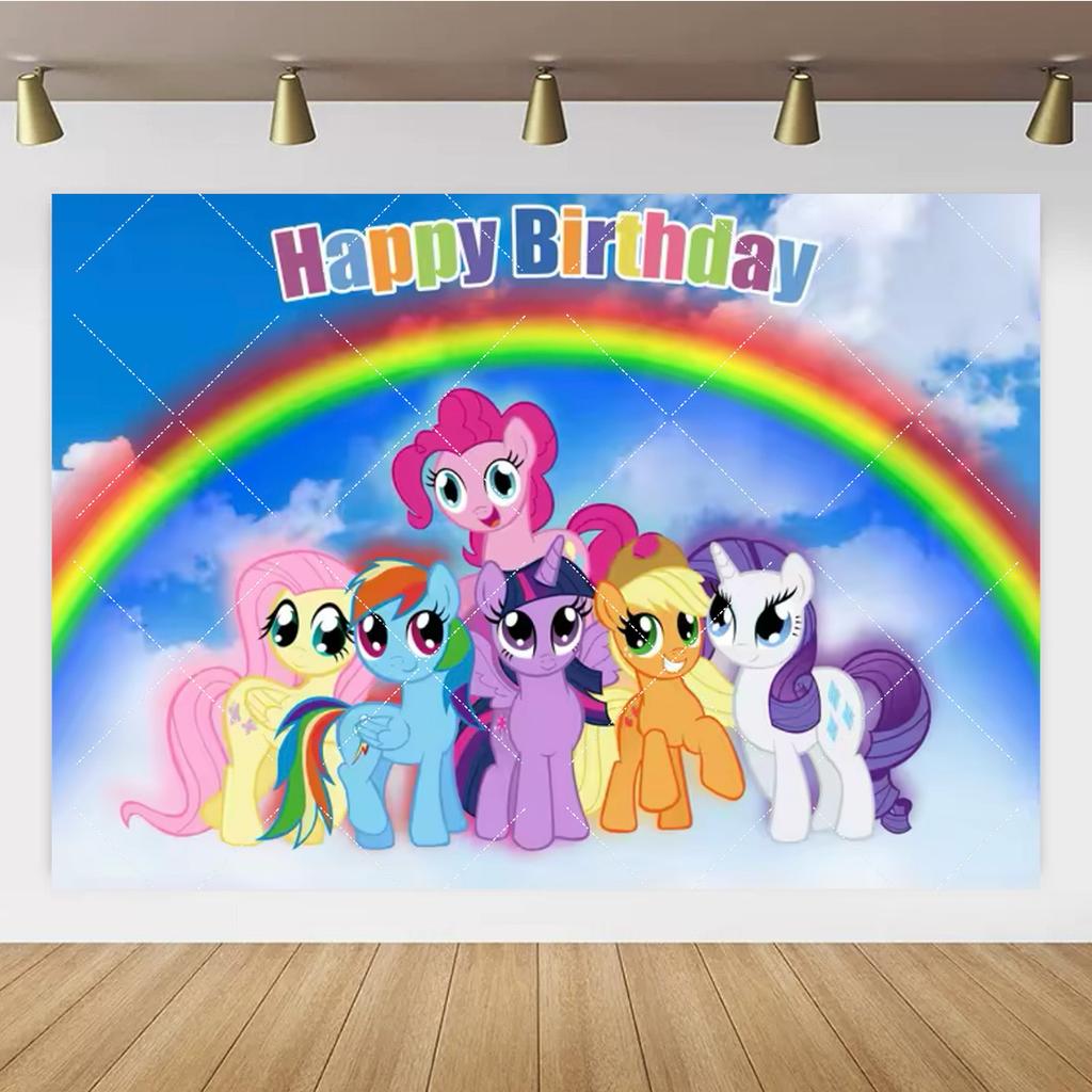 My Little Pony theme can be customized for children and girls birthday party decoration decoration background cinema shooting