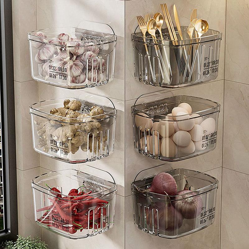 Bathroom Wall-mounted Storage Rack, Washbasin Face Towel Storage Box, Punch-free Comb Toothpaste Storage Bucket, Kitchen Storage