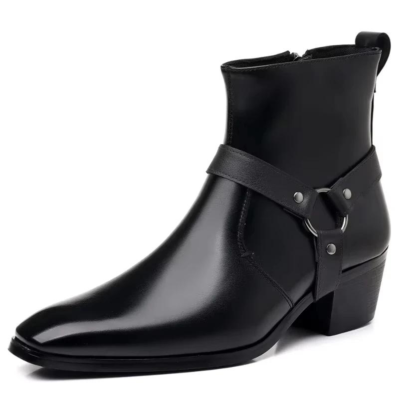 Men's Boots Designer Chelsea Boots Luxury High Quality Men Cowboy Boots Black Brown Zip Wedding Office Dress Shoes Male