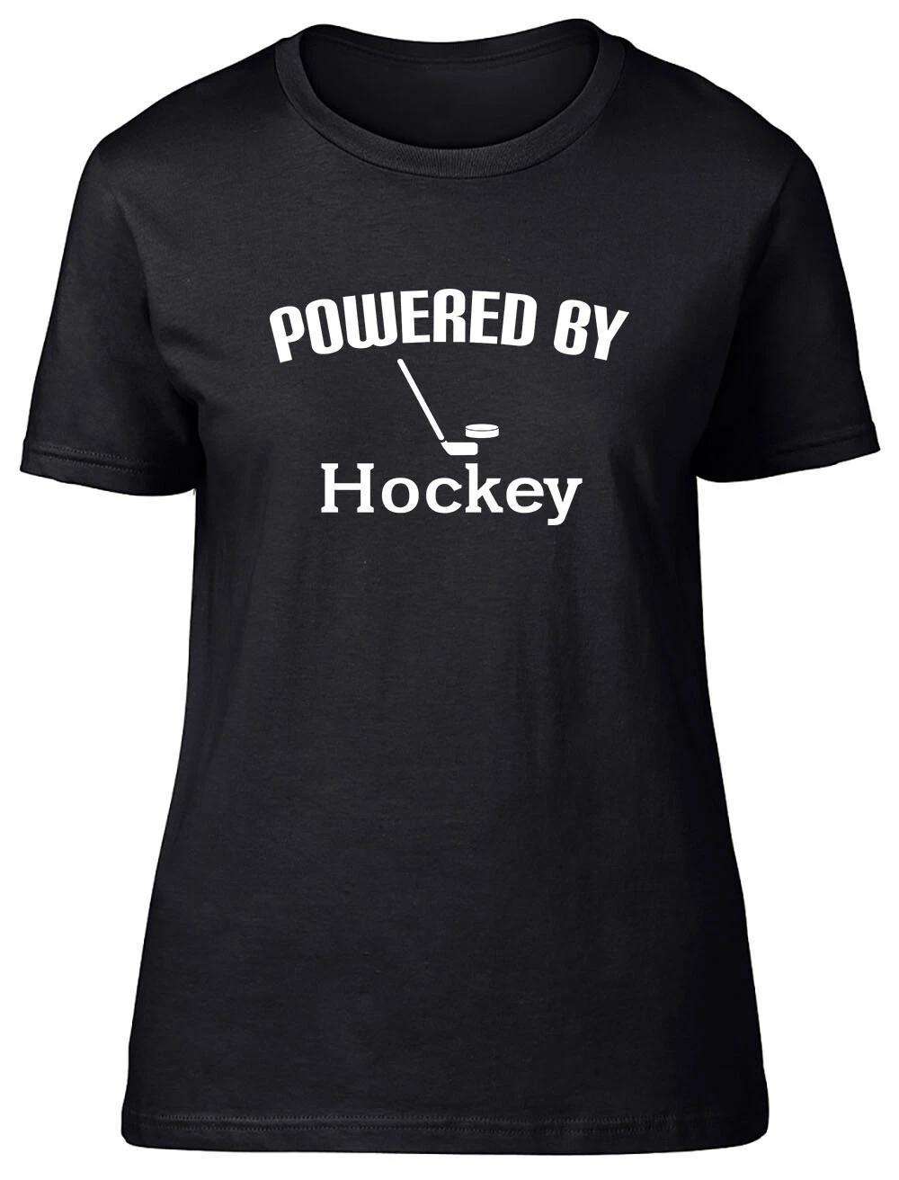 Powered by Hockey Fitted Womens Ladies T Shirt XL