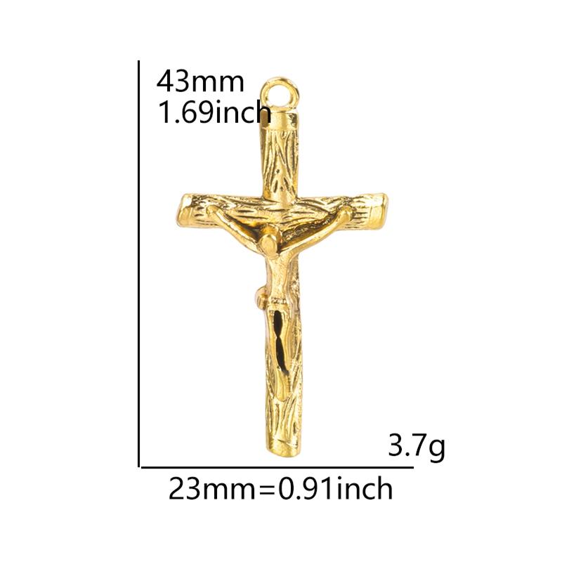 5Pcs Crosses Pendant Charms For Jewelry Making Supplies Christ Handmade Necklace Earrings Charm Gold Color Accessories Wholesale