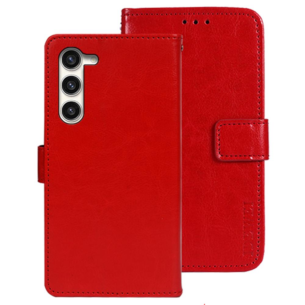 For Samsung Galaxy S24 Leather Case Crazy Horse Phone Wallet Stand