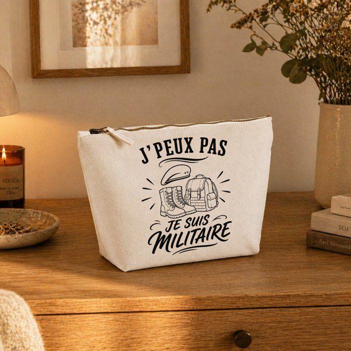 Trousse de toilette - PLANETEE - J'peux pas minimaliste - Beige - 100% coton - 3 L