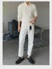 Men's High-End White Half-Turtleneck Zipper Knit Pullover Sweater, Fashionable and Versatile Long-Sleeved Jacket