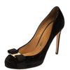 Black Suede Carla Vara Bow Pumps Black