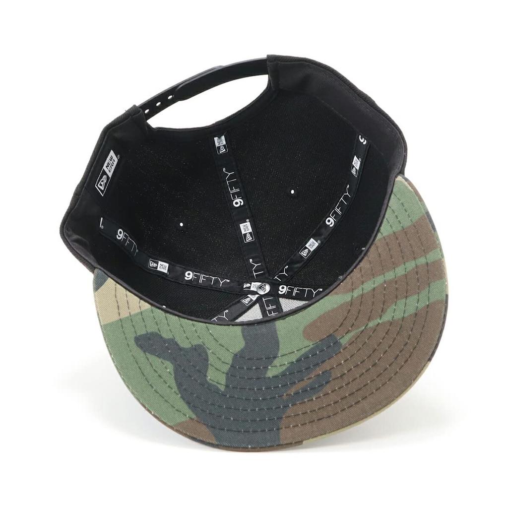 New Era 9FIFTY Basic Black with White Woodland Camo Visor Flag, (11559021)