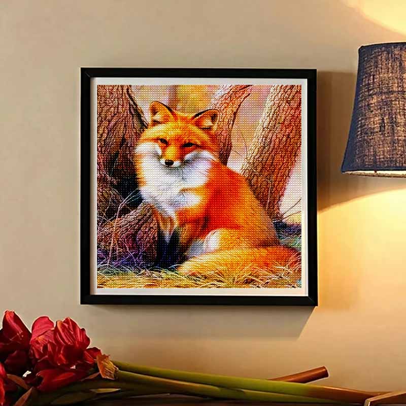 New Arrival 5D DIY Full Circle Diamond Painting "Fox" Embroidery Cross Stitch Home Decor Gift