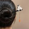 Chinese Style Cat Fishing Hair Stick Tassel Hanfu Hairpin Retro Wooden Hair Stick  Girl