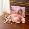 Set Matcha Rosa, Kit Matcha da 8 Pezzi, Set Tazza Matcha con Motivo Fiore di Ciliegio + Quadretti, Kit di Avviamento Matcha per Amanti del Matcha