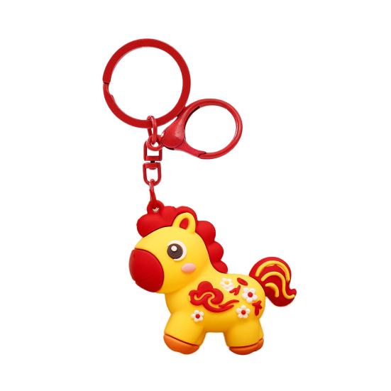 

Horse Keychain Portable Key Holder Pendant with Auspicious Clouds Flowers 2026 Year of Horse Bag Key Chain Pendant жёлтый