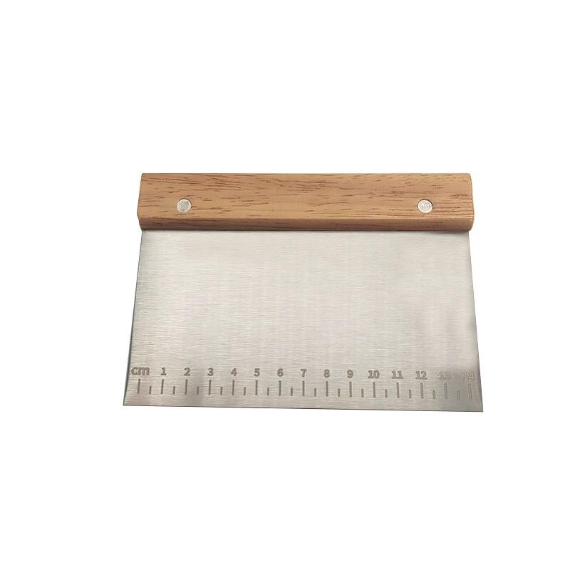 MDNG Stainless Steel Oak Handle Square Dough & Rice Noodle Cutter - Set of 4