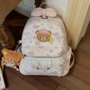 Schoolbag Korean Version Ins Cartoon Bear Backpack Female Niche Design Cute Bow Sweet Print Lace Backpack