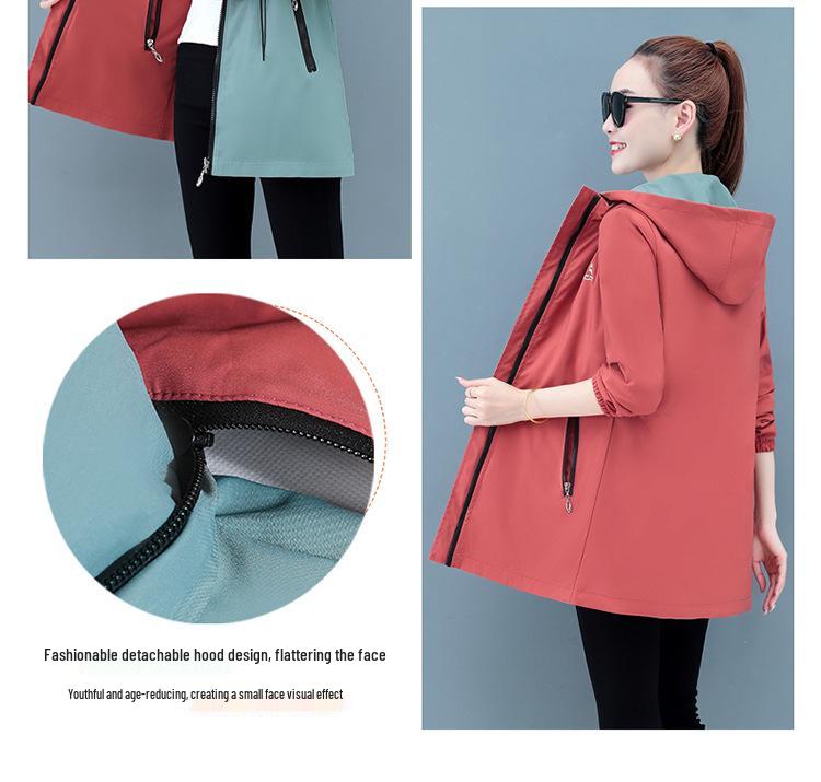 Women's Double-Sided Trench Coat - Spring/Autumn 2025 Fashion, Mid-Length for Middle-Aged Moms