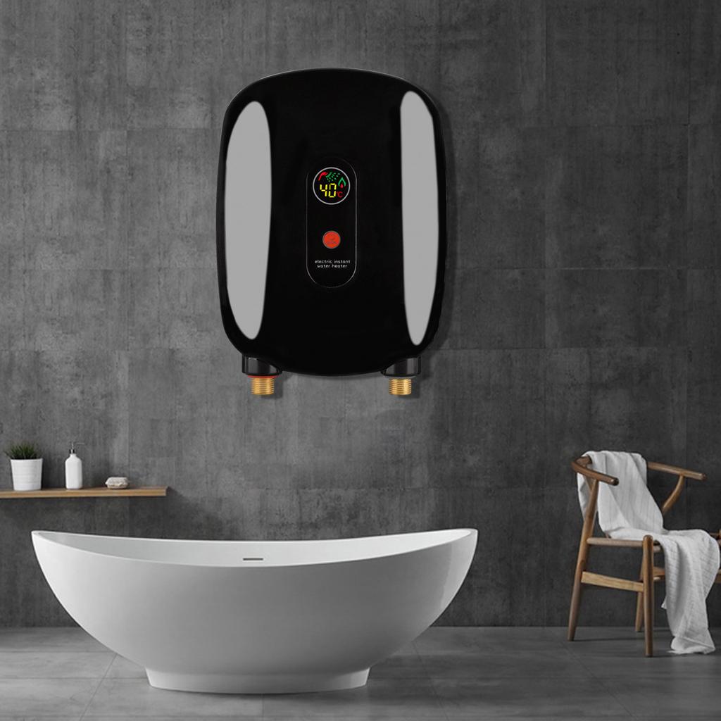 Mini Electric Tankless Instant Hot Water Heater with LCD Display 3000W Kitchen Washing Water Heater