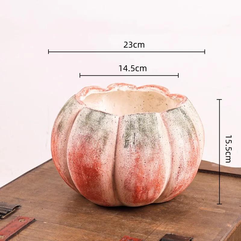 

Ceramic Flowerpot Cartoon Pumpkin Flower Vase Garden and Courtyard Decoration Accessories Succulent Pot Plantas Accesorios