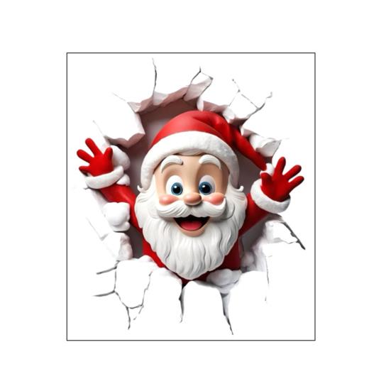 

1/2/4 шт. Рождественские наклейки на стену Дизайн Санта-Клауса Легко наносятся Праздничные наклейки Водонепроницаемые Влагостойкие Праздничный декор 1pc
